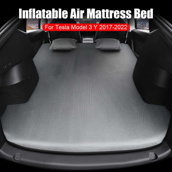 Sitzkissen Auto Bett Aufblasbare Luftmatratze Kissen Hinten Matte Wildleder Stoff Outdoor Camping Innen Möbel Zubehör Für Tesla Modell 3 Y 1209