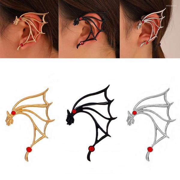 Brincos de backs Gothic Punk Dragon Creative Ear Clips sem orifícios Jóias de festas de liga