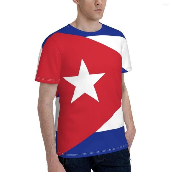 Camas de camisetas masculinas bandeira nacional nacional de cuba autêntica hd versão t-shirt gráfico de camisa legal imprimir humor tops tees size europeu