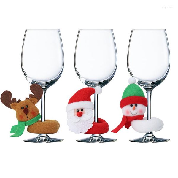 Decorazioni natalizie Ciondolo Decorazione per bicchiere di vino Accessori per utensili da cucina per le vacanze 2022 Anno