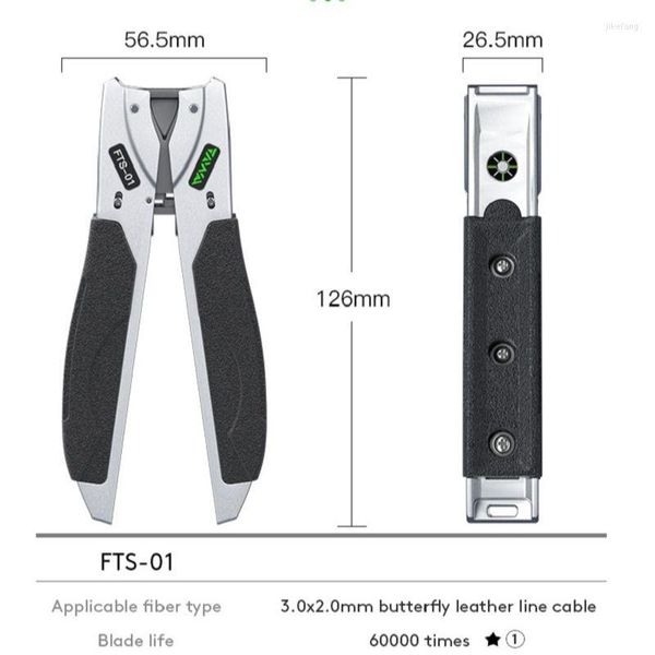 Glasfaserausrüstung, hervorragende Qualität, TAWAA FTS-01 Flachkabel-Abisolierzange für 3 x 2,0 mm Butterfly-Lederschnur, 60.000-fache Lebensdauer der Klinge