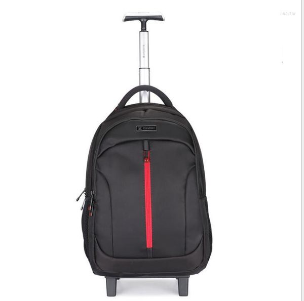 Bolsas de mochila com rodas para homens viagens de carrinho de escola com rodas Oxford Mulheres rolando bagagem