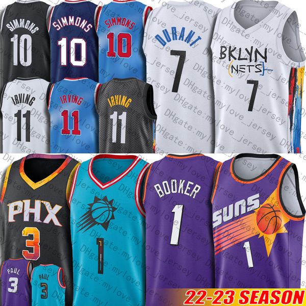 Camisas de basquete Devin Booker Chris Paul DeAndre Ayton 1 3 Steve Nash Charles Barkley Brooklyns Net jersey Kevin Durant Kyrie Ben Simmons Irving 7sdd