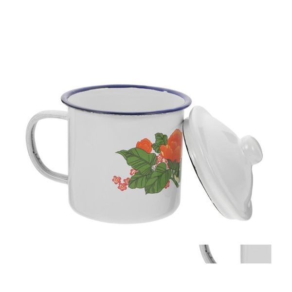 Tazze 1 Pz Smalto Durevole Tazza per Bere Tazza Ufficio Creativo Bianco Consegna Goccia Giardino di Casa Cucina Sala da Pranzo Bar Articoli e Attrezzature per Acqua, Caffè, Tè Dhuyi