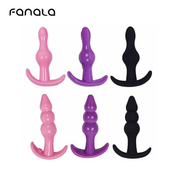 Sex toy Masseur complet du corps Vibromasseur FanaLa Silicone Anal Perles Plug Vaginal G-spot pour Femmes Couple Bullet Adulte Masturbation Jouets EM0C