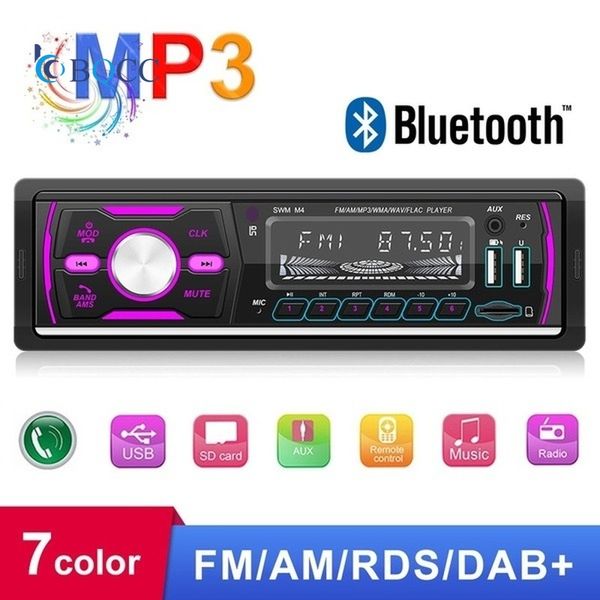 Rádio digital mp3 player para carro, usb duplo, digital, bluetooth, carregador usb, suporte para rádio fm am rds dab aux usb sd