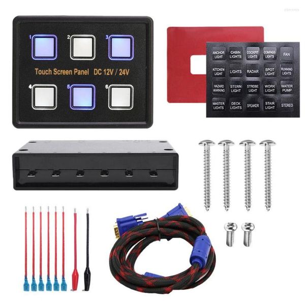 Sistema di illuminazione 12V 24V 6 Gang LED Touch Screen Switch Pannello di controllo per yacht per camion per auto