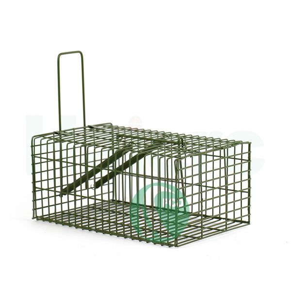 Controle de pragas de gaiola de alçapão de metal forte 33cm 13in Catching rat rat shose Door de porta de roedent rato mouse arame de aço grossa externo para uso a longo prazo ratos truques de mola viva