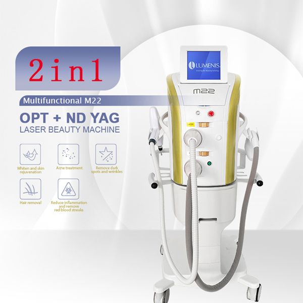 2 em 1 IPL OPL Cuidado com a pele e remoção de cabelo Tatuagem de laser q-switched nd yag tatuagem Remova o dispositivo profissional de equipamento de beleza para corpo inteiro