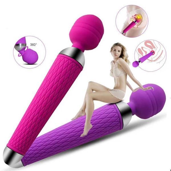 Vibrador de brinquedos sexuais vibrador sem fio vibrador Av vibrador de dez frequência feminino clitóris estímulo USB Charging wand Gand G-spot adulto Produtos de sexo adulto. DMVL