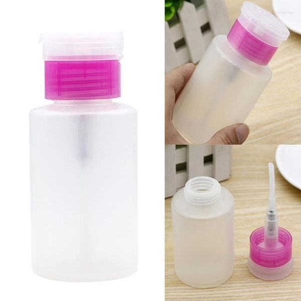 Depolama Şişeleri Pompa Dispenser 60ml Tırnak Sanatı Cilası Yıkama Alkol Alkol Sıvı Temizleyici Boş Plastik Pres Şişesi DIY Manikür Araçları