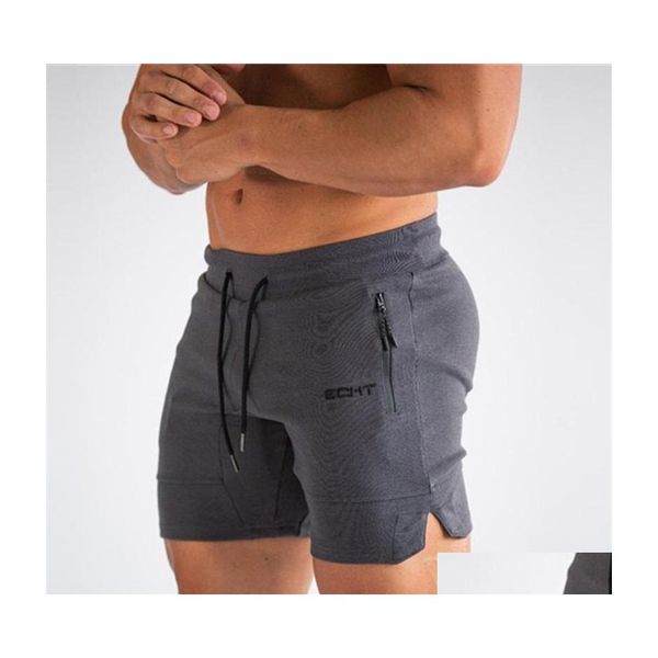 Shorts pour hommes Zip Pocket Hommes Fitness Gyms Summer Running Short Male Jogger Workout Beach Brand Sports 220406 Drop Delivery Apparel Me Dhifn