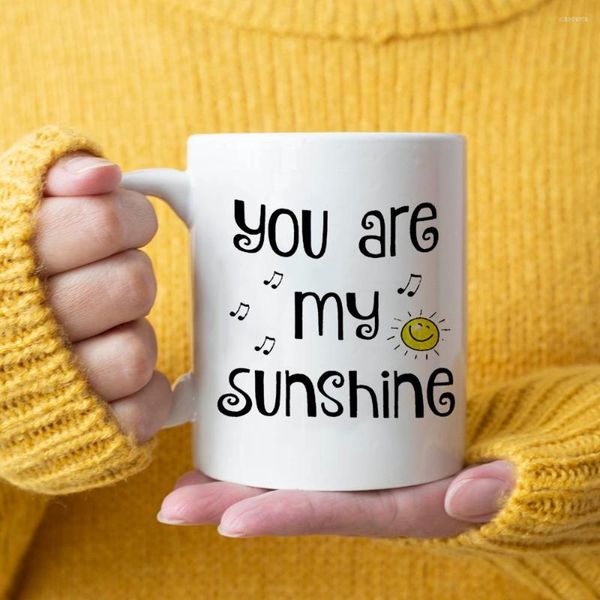 Canecas você é minha caneca de café de sol de 11 onças de leite de leite de leite menina presente de aniversário, mulher, marido, aniversário de casamento