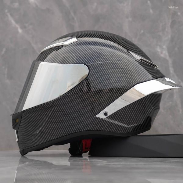 Capacetes de motocicleta de alta qualidade ABS Fibra de fibra de carbono Capacete de rosto completo para motocross ATV e homens protetores de corrida homens