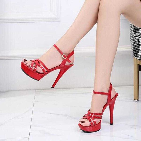 Neue Schnalle Sommer Damengürtel Frauen Schuhe Fashion CM sexy High Heels Model Catwalk Sandalen Farben Größe T T.