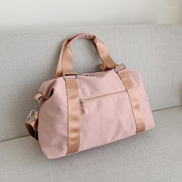 Duffel Bags Mulheres Oxford Bag Saco de Viagem Feminino Grande Capacidade Bolsa Esportes Ginástica Sólida Cor Duffle Bagage ombro xa420f