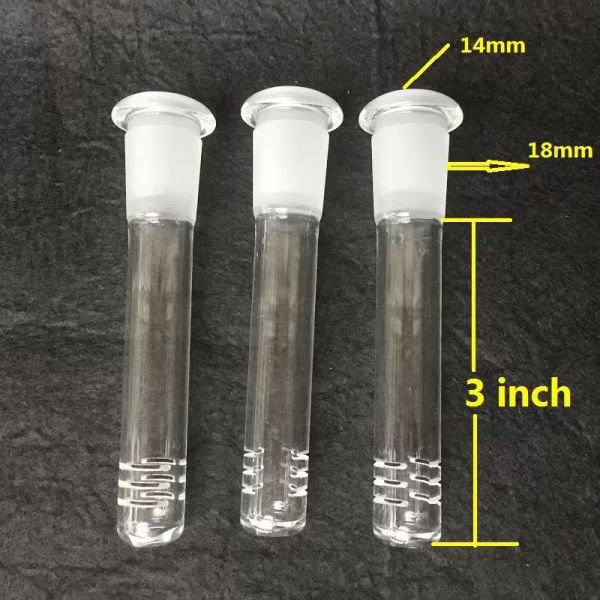 Top Quality 18.8mm Tubi di fumo in vetro Downstem Diffusore / Riduttore Accessorio per piattaforme petrolifere Bong in vetro con 6 tagli