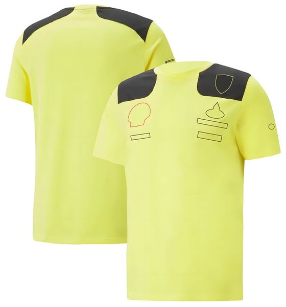 Tuta da corsa F1 New Team T-shirt a maniche corte POLO estiva da uomo con risvolto giallo285Y