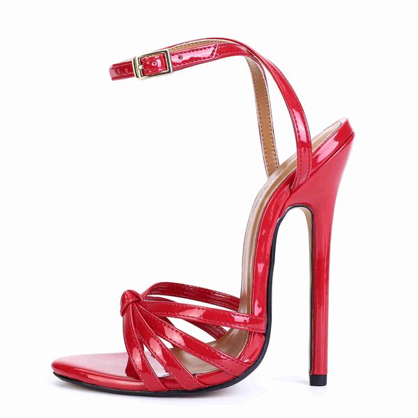 Sandali SDTRFT Estate 2021 Sandali da festa 15cm sottili Tacchi alti Scarpe Peep Toe Buckle Open Toe pumps Taglie forti 45 46 47 48 sandalia mujer T230103