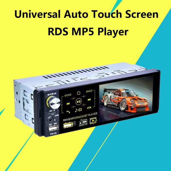 Фабрика p5130 12V 1 Din Universal Auto Radio 4,1 дюйм с сенсорным экраном Мультимедийный видеоплеевый видеоплеер Car -Streo Bluetooth RDS FM SWC