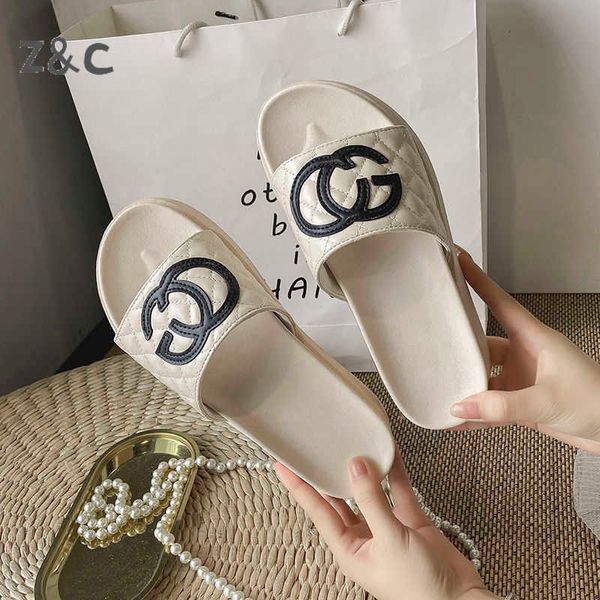 Hausschuhe Slipes Frauen Sommer 2022 Neue Koreanische version Ins Mode Nicht-Slip Muffin Dicken Boden Strand Drag Schuhe Frauen mädchen Sandalen T221209