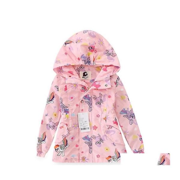 Casaco infantil jaquetas de primavera meninas meninas descinchonetes infratores de vento com capuz de l￣ de casacos de chuva comprovados de ￡gua teeangers menina blazer lj201 dhump