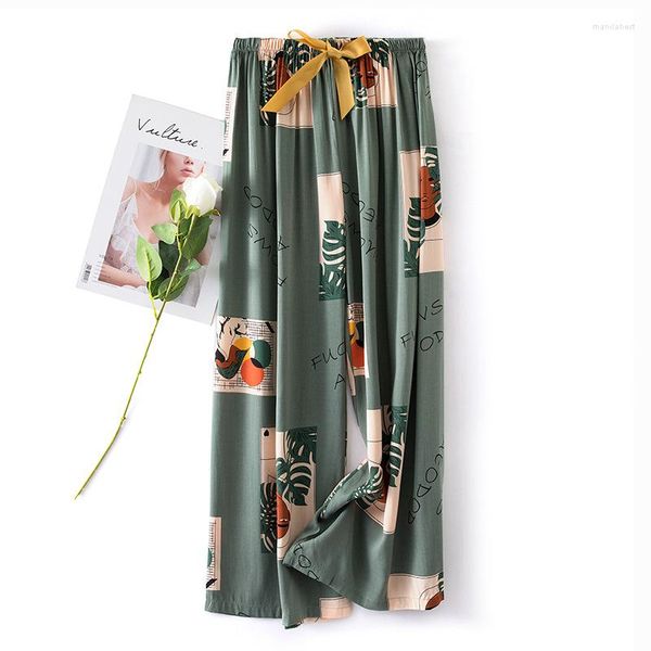 Moda de dormir feminina 2022 Pontas de algodão mais recente do verão Mulheres do sono Bottoms Cutelo elástico Casual Pijama feminino Pijama Mujer Troushers