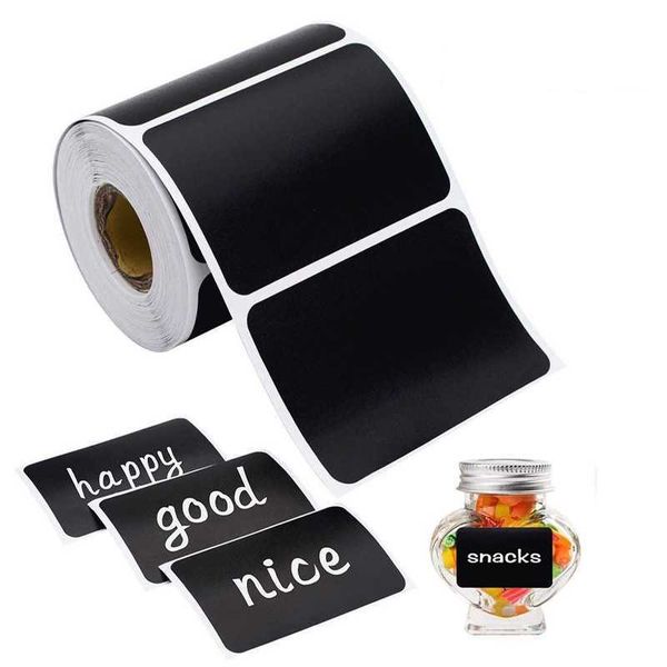 150 pz/rotolo adesivi bordo nero 5,5 cm 3,5 cm PVC etichetta etichetta rimovibile impermeabile per marcatore scuola casa cucina A7218