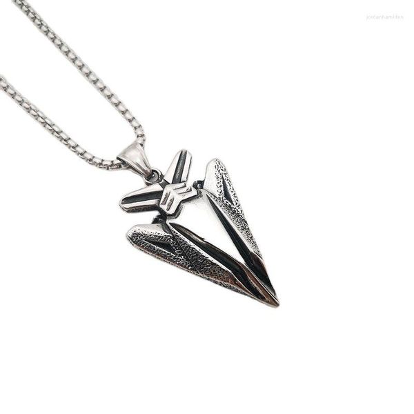 Colares pendentes 2022 SS Vintage Silver Color Spacecraft Colar Universe Fan Jewelry Spaceship Men