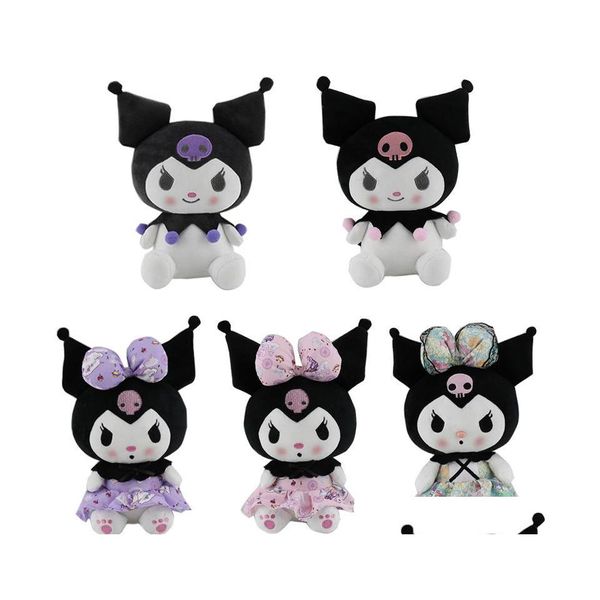 Мягкие плюшевые животные Kawaii Kuromi Cartoon Dolls Toys Мягкая модель Прекрасная игрушка для детей Девочки Поклонники оптом Drop Доставка подарков Dhqlk