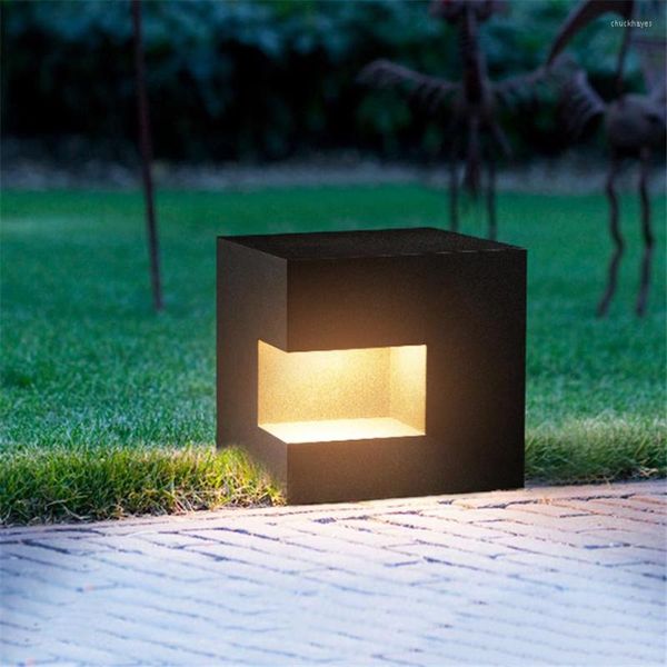 Thrisdar Outdoor Garden Lawn Lamp IP65 Cortile in alluminio Villa Pathway Pillar Light Landscape Dissuasori