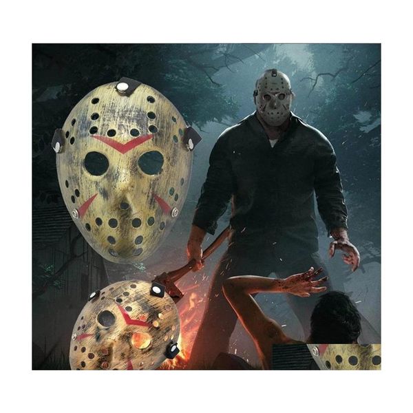 Party-Masken Fl Face Masquerade Jason Cosplay Skl Vs Friday Horror Hockey Halloween-Kostüm Scary Mask Festival Drop Deliver Homefavor Dh0Me