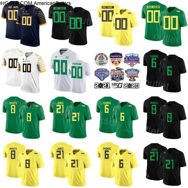 NCAA Oregon Ördekler Kolej Futbolu 21 Lamichael James Jersey 96 Haloti Ngata 28 Jonathan Stewart 8 Marcus Mariota 6 Deanthony Thomas Sarı Yeşil Siyah