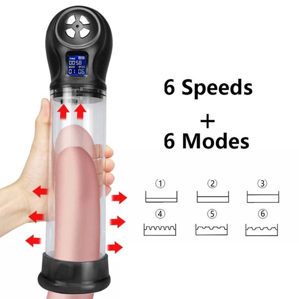 Modalità Pene 6 Pompa Vibratore Ingrandimento Vuoto Elettrico Trainer Extender USB Ricaricabile Giocattoli Del Sesso per Gli Uomini