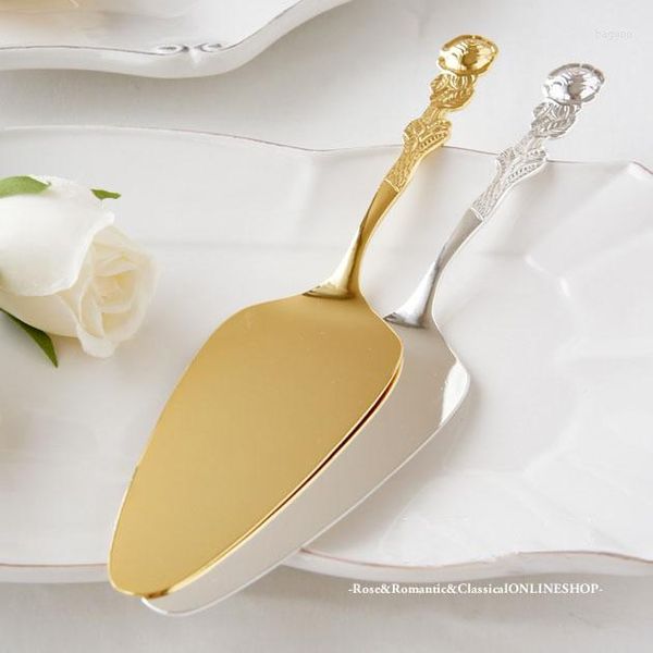 Conjuntos de utensílios de jantar Rose Cake Shovel Server Gold / Prata Aço inoxidável Japão Cozinha elegante fabricada no Japão