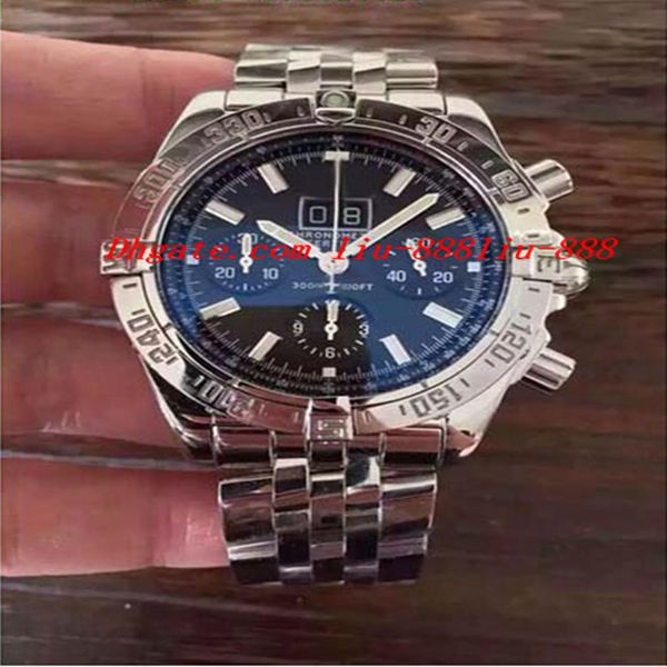 Rel￳gios de luxo Wristwatch Brand New Mens 1 Motors A￧o inoxid￡vel 44mm Netuno Blue Dial A44362 Men Watch243N