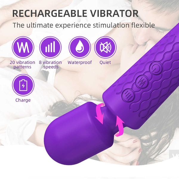 Massaggiatore per tutto il corpo Giocattoli sessuali masager Vibratore 20 velocità vibratori per donne adulti USB ricaricabile negozio dildo masturbatori femminili sexy IO85 4Z7S