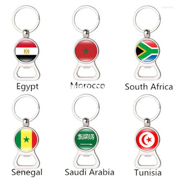 Keychains Egito Marrocos África do Sul Senegal Arábia Saudita Tunísia Chave-chave Chave Multifuncional Acessórios para abridor de cerveja de metal de metal