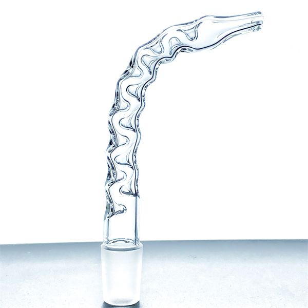 Ugello di vetro collettore di polvere tubo dell'acqua 18mm giunto esterno raccordo smerigliato adattatore arco con foro concavo pistola utilizzata per collettore corrugato