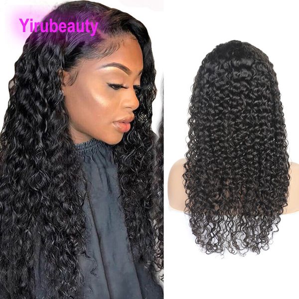 Brasileiro 100% cabelo humano crespo encaracolado 4x4 peruca de renda cor natural produtos de cabelo virgem cru indiano 10-32 polegadas yirubeauty