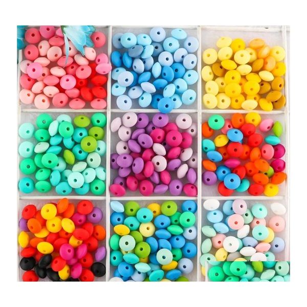 Schnuller Beißringe Kovict 50 Stücke Baby Zahnen Spielzeug Perle Sile Perlen Linse 12mm Beißring DIY Halskette Schmuck Perle Pflege Spielzeug 220602 D Dhl1E