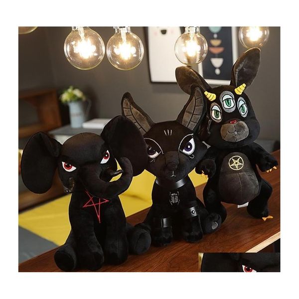 Animali di peluche ripieni 1 pz 35 cm Killstar Anubis Devil Doll Nero / Coniglio / Elefante / Lupo / Gatto Giocattoli Regalo speciale per i bambini 201215 Drop Dhj0N