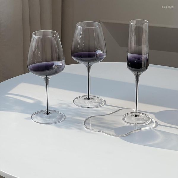 Copos de vinho sonho gradiente roxo copo de copo criativo personalidade caseira cozinha colorida de champanhe vidro leve decoração de luxo