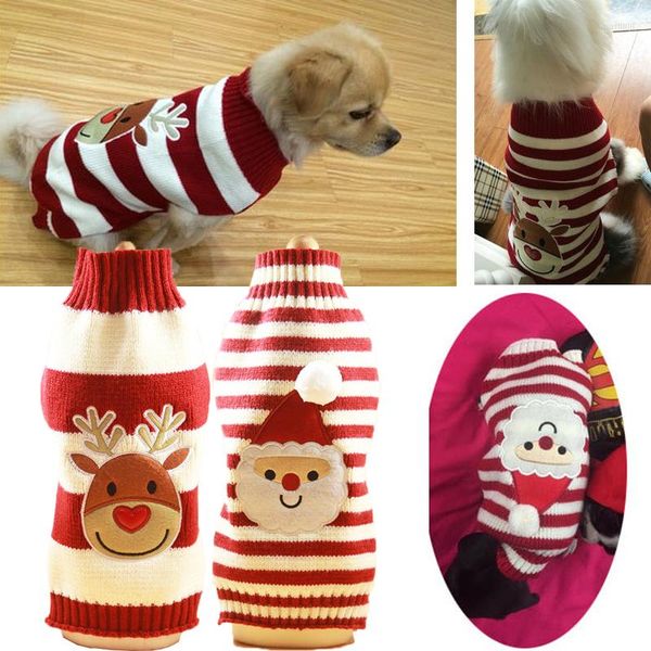 Hundebekleidung Haustier Weihnachtspullover für Katze Warmer Mantel Stretch Kätzchen Welpen Weste Elch Alter Mann Zweibeinige Kleidung Dress Up Kostüme