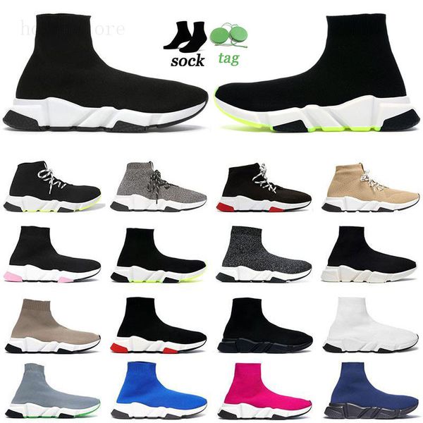 2022 scarpe firmate calzino per uomo donna sneakers di lusso uomo trainer runner Sneaker vecchia scarpa tripla giallo blu rosa Graffiti a2