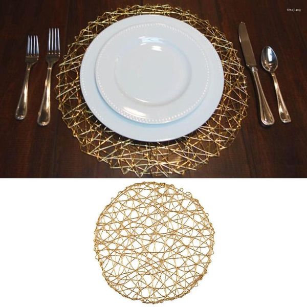 TABELA TATS 6PCS DINING CONUZER PLACEMAT Conjunto reversível Round Party Pedido de papel 15 polegadas Holiday