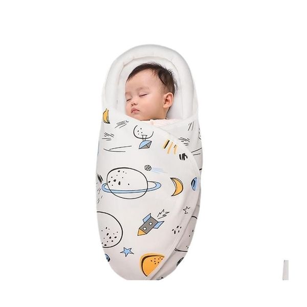 Uyku tulumları bebek slee çanta 06 aylık borns için lopes kundaklama sargılar 2.5tog yumuşak pamuk tasarım baş boyun koruyucusu 29 damla teslimat dh5c4
