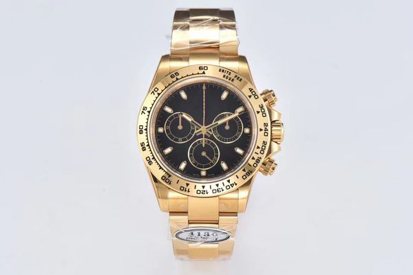 Clean m116508 BT Luxury Watch All Gold Style 4130 Mechanical Movement 904L Steel Mossan Stone Grau de corte Unha 40mm 72 horas de armazenamento de energia cinética