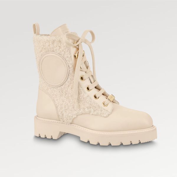 NOVITÀ Explosion Scarpa da stivali da donna TERRITORY FLAT RANGER 1AABS7 scarpe da stivale stivaletti Designer di lusso versione invernale pelle di vitello patch di lana oro robusta gomma calpestata