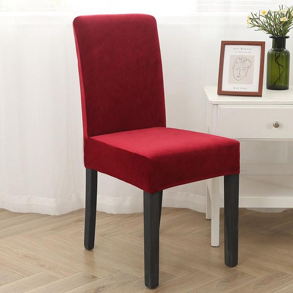 Tampas de cadeira de cadeira simples tamanho branco universal tamanho grande elástico removível tampa de assento spandex de cor sólida